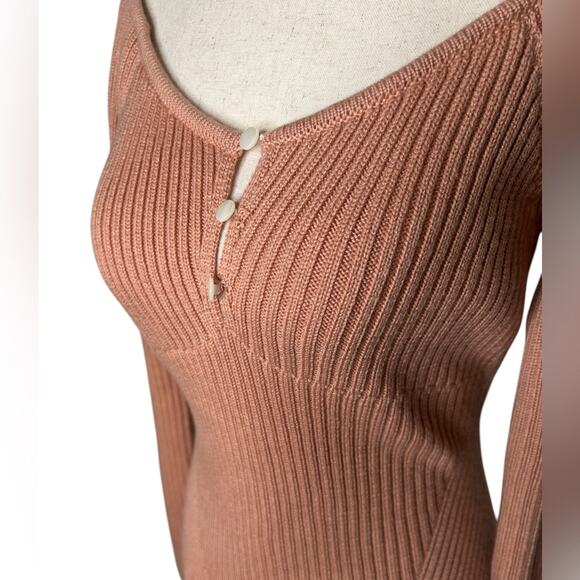 *NWOT BCBGMAXAZRIA Wool-Blend Sweater Orange Top – Sz M - Picture 5 of 7